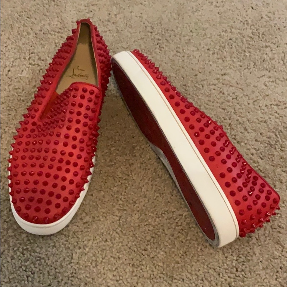 Men’s Red Spike Christian Louboutin Loafers